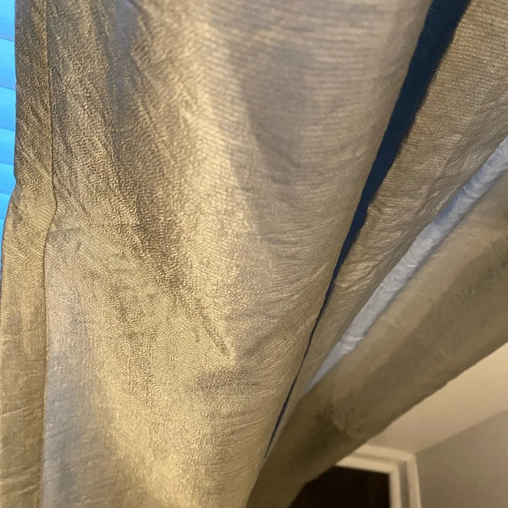 West Elm silver curtain panels